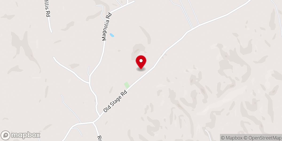 Map showing location of Magnolia Freewill Baptist Church