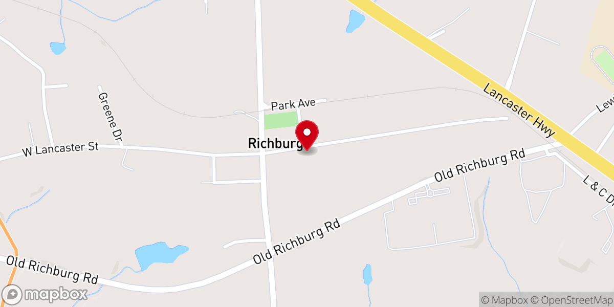 Map showing location of Richburg United Methodist Church