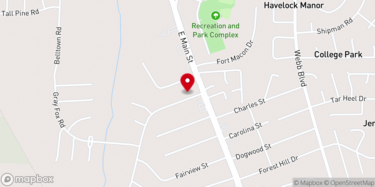 Map showing location of Havelock Korean Baptist Church