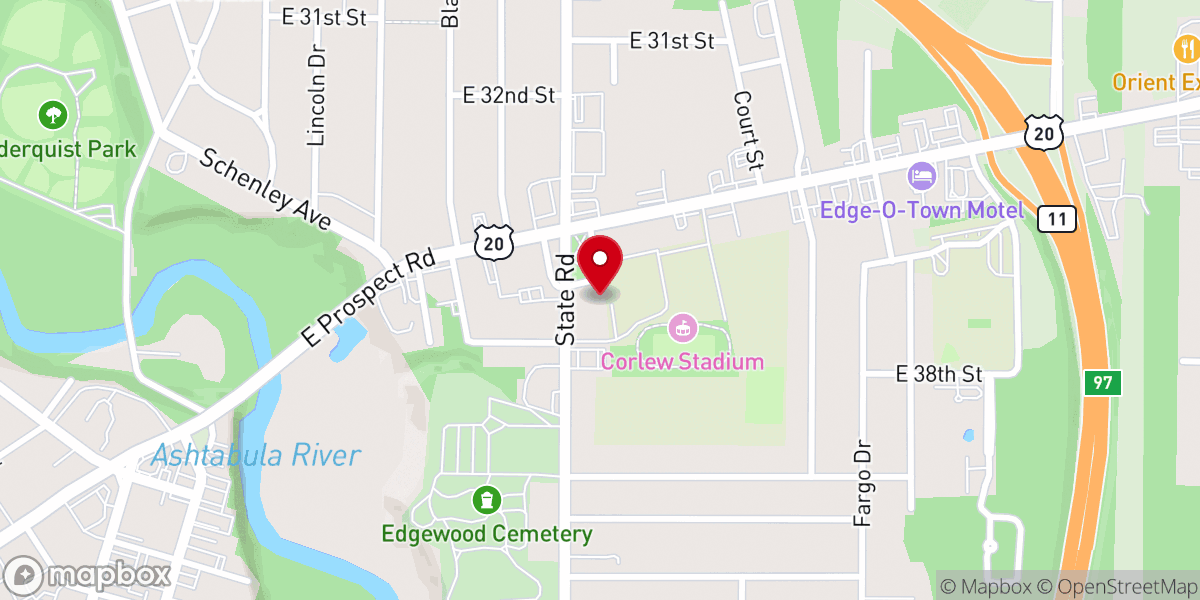 Map showing location of East Side Presbyterian Church