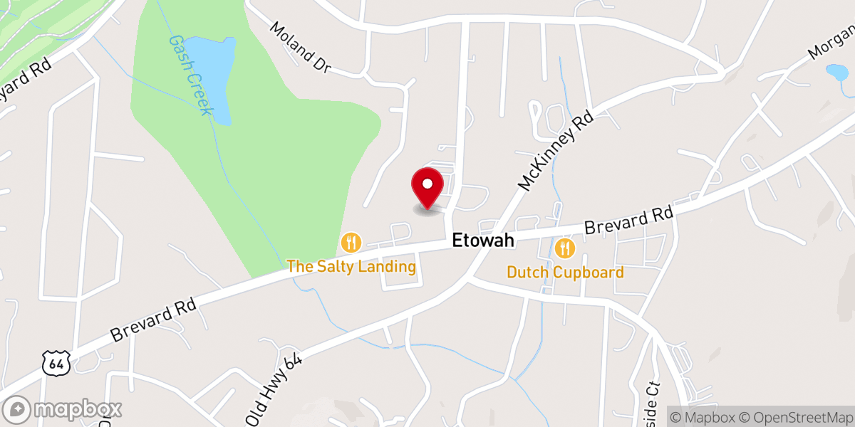 Map showing location of Etowah Presbyterian Church