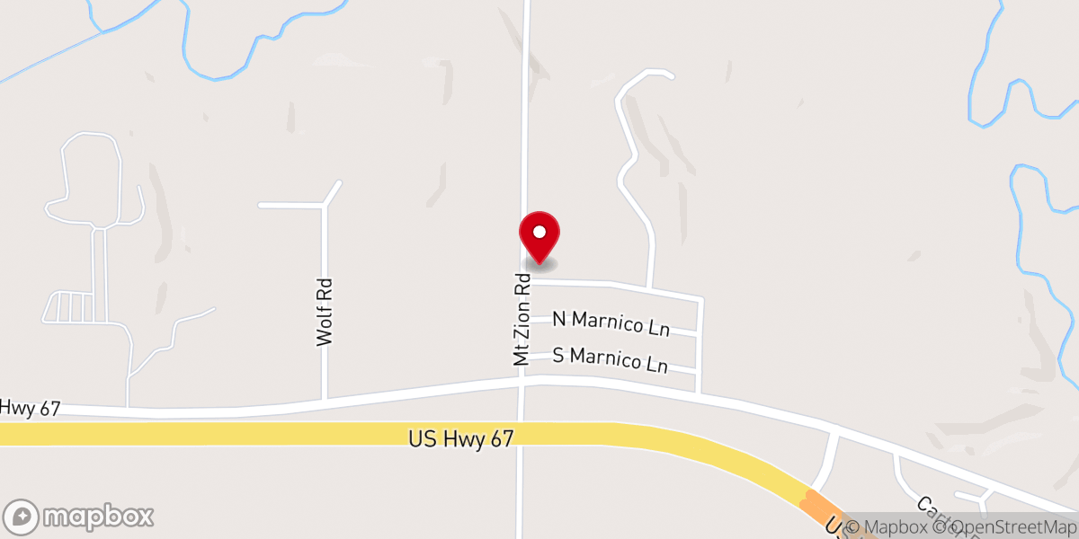 Map showing location of Mount Zion Church