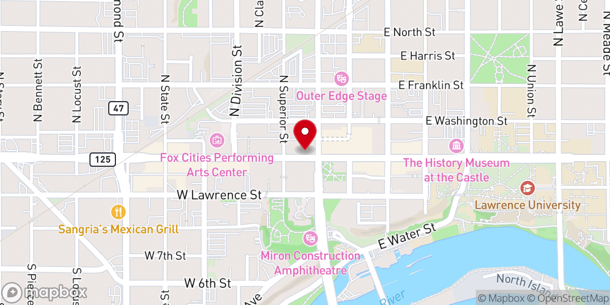 Map showing location of First Baptist Church