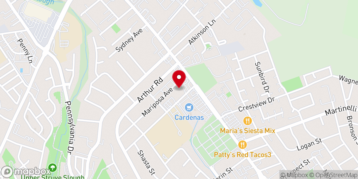 Map showing location of Calvary Chapel Watsonville