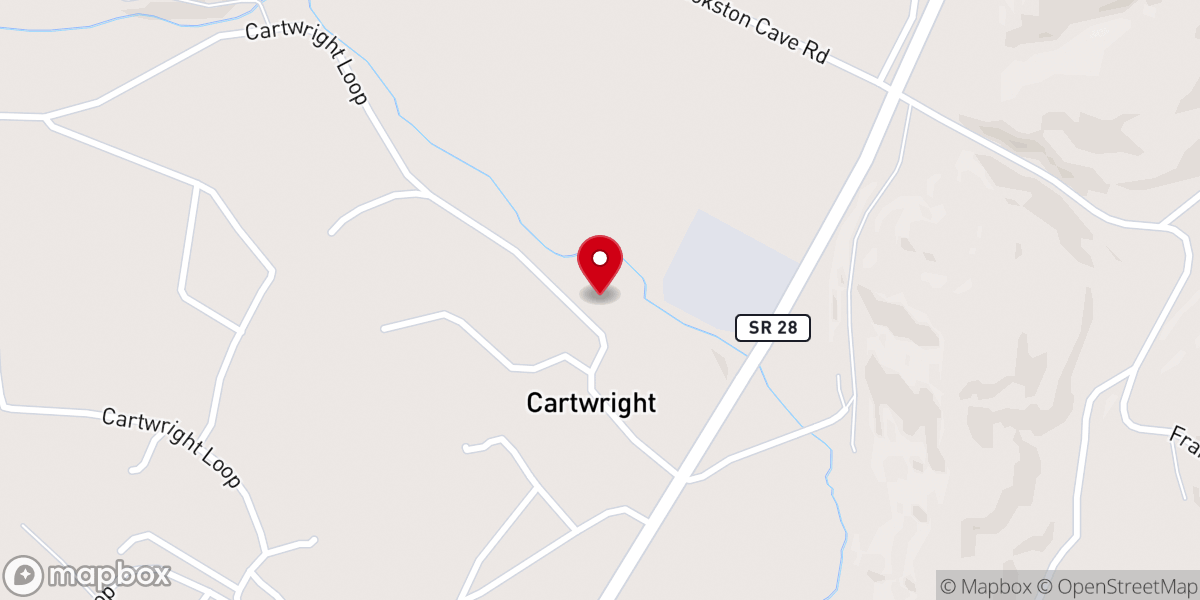 Map showing location of Cartwright Church of God