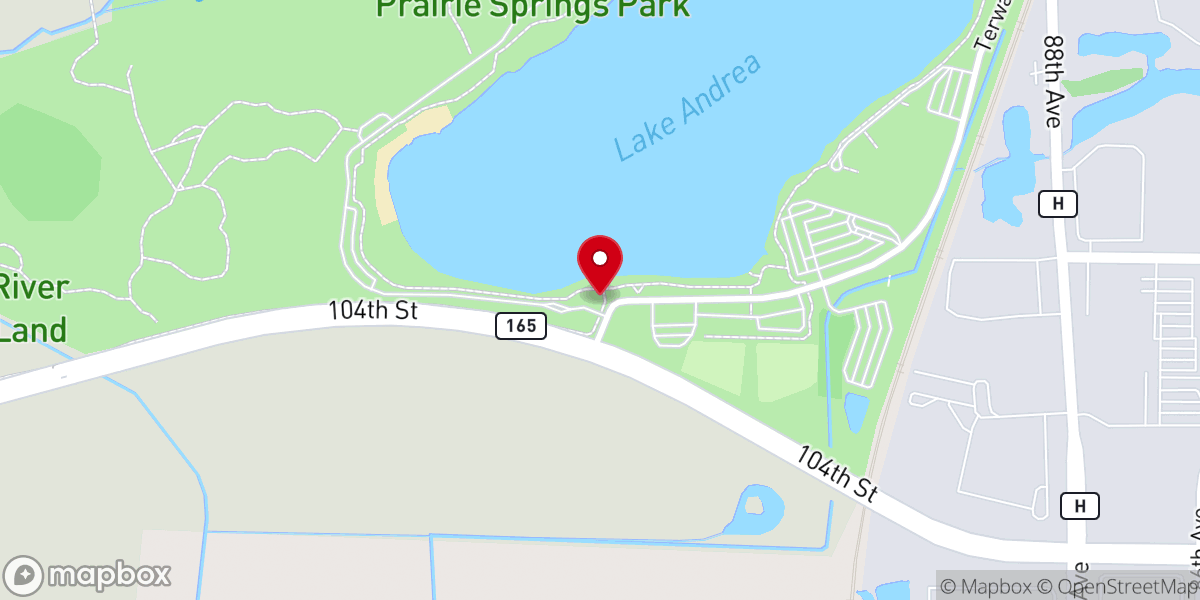 Map showing location of Prairie Springs Park