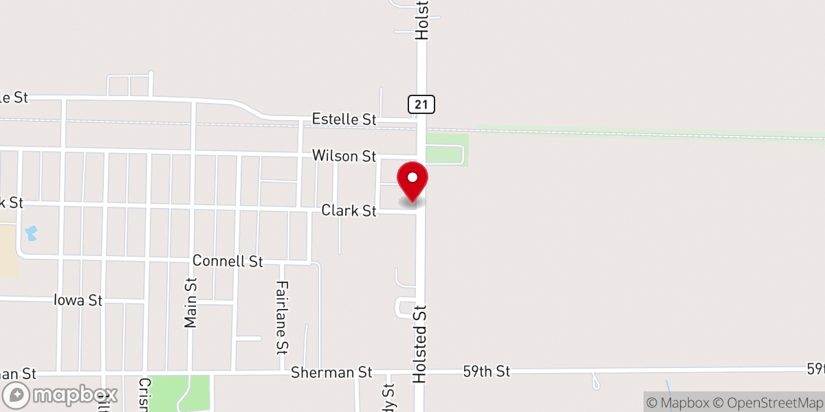 Map showing location of CrossPointe Church, Dysart