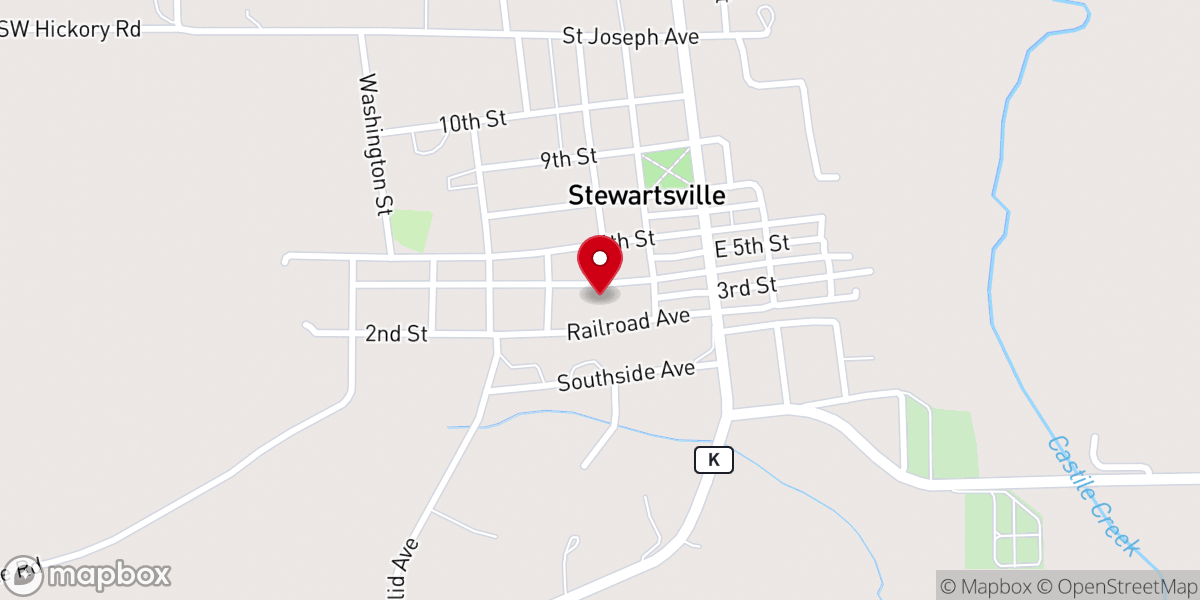 Map showing location of Baptist Parsonage