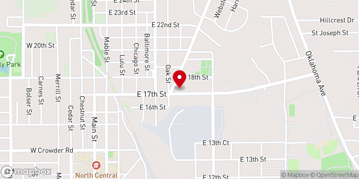 Map showing location of First Christian Church of Trenton