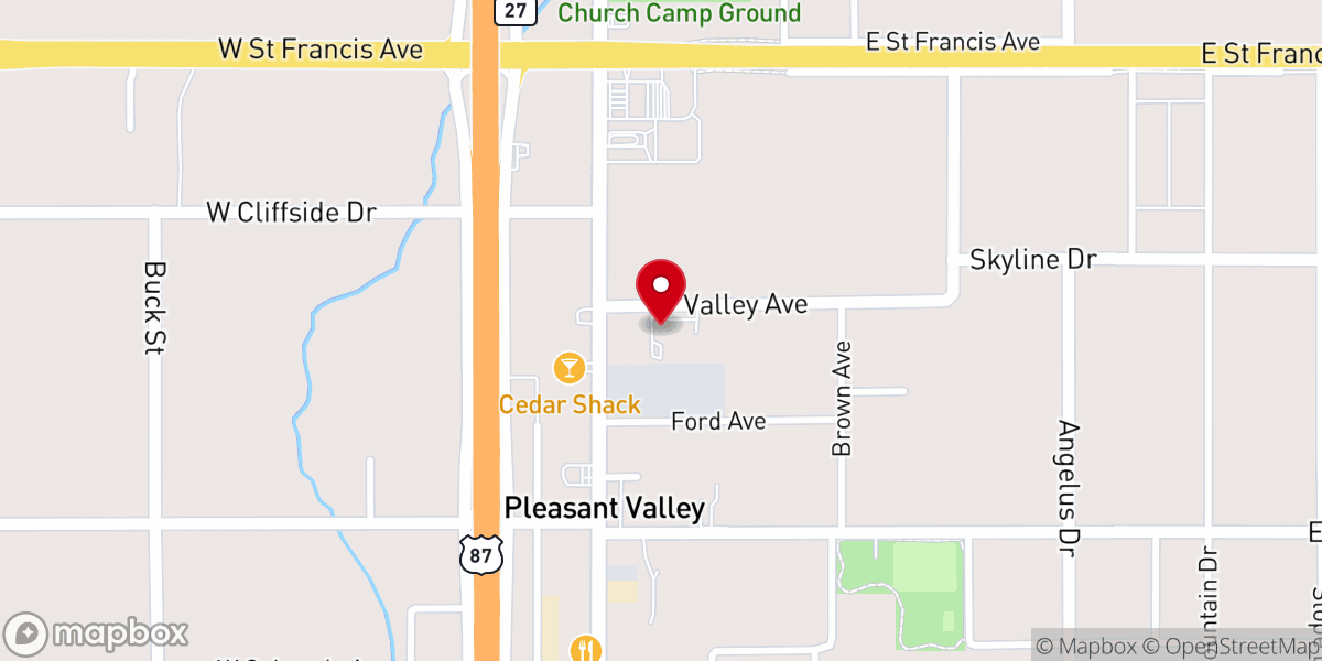 Map showing location of Pleasant Valley United Methodist Church