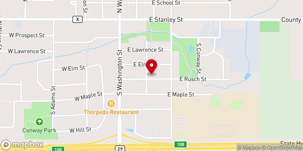 Map showing location of St Paul's Lutheran Church