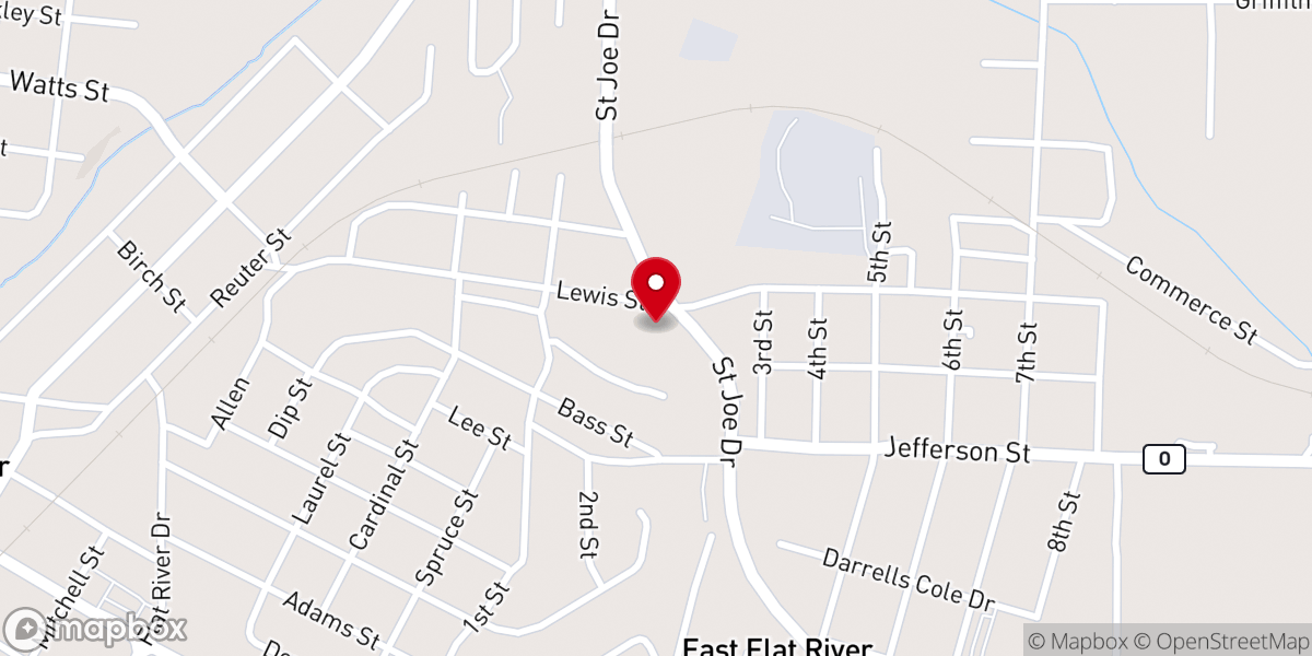 Map showing location of Parkland Hope Center