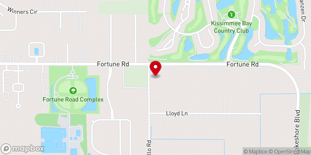 Map showing location of Kissimmee Haitian Church of God