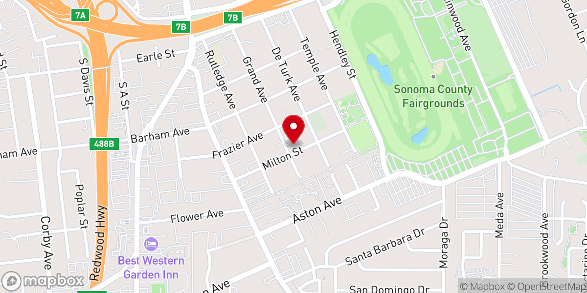 Map showing location of Landmark Baptist Church