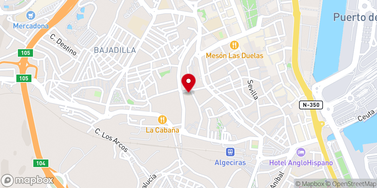 Map showing location of Parroquia de Maria Auxiliadora y San Isidro