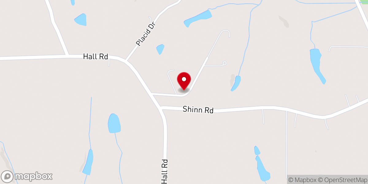 Map showing location of Shady Grove Baptist Church