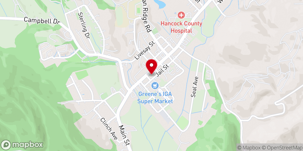 Map showing location of Mountain Loft Boutique
