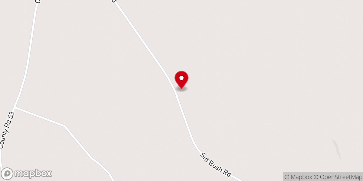 Map showing location of Rocky Mt Baptist Church