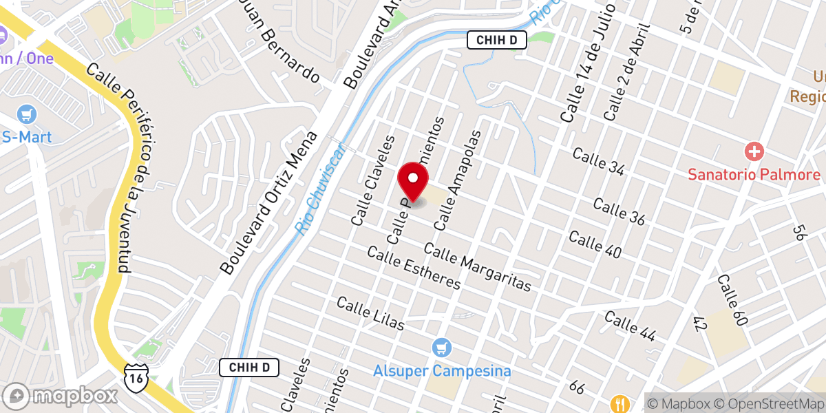 Map showing location of Parroquia Santa Rosalía