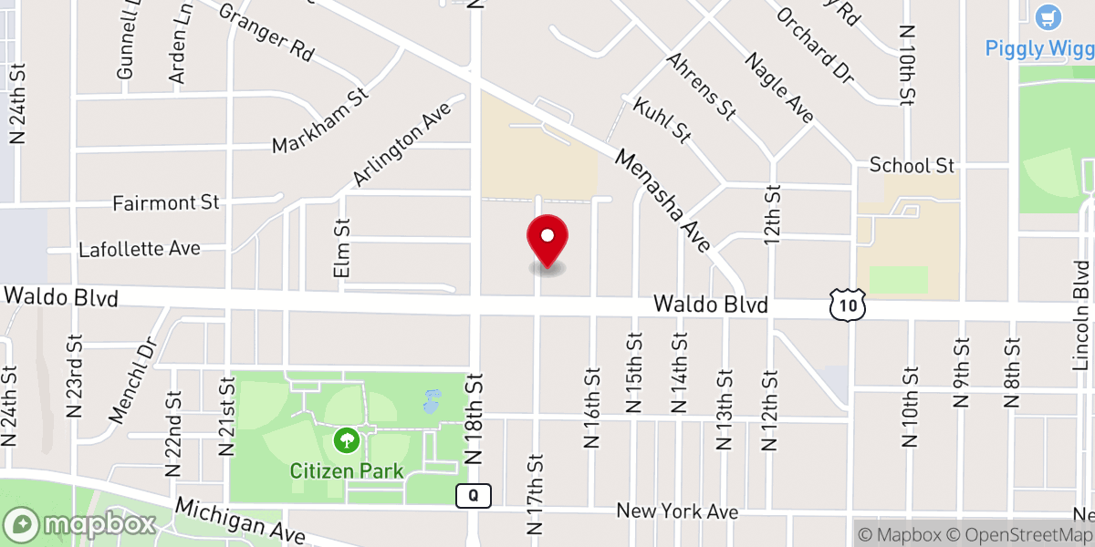 Map showing location of Manitowoc church of Christ
