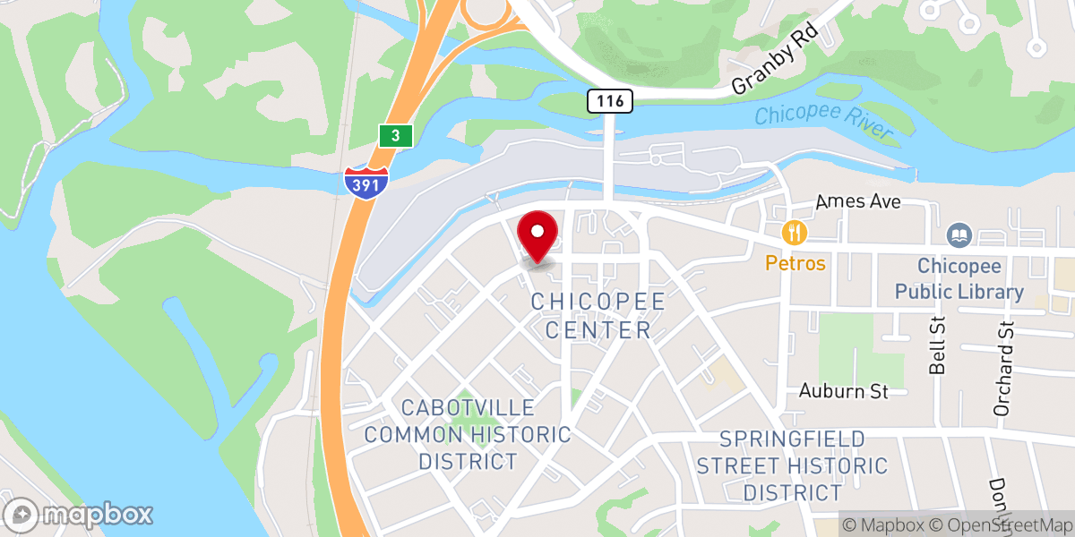 Map showing location of La Iglesia De Dios, Inc. Chicopee, Ma.