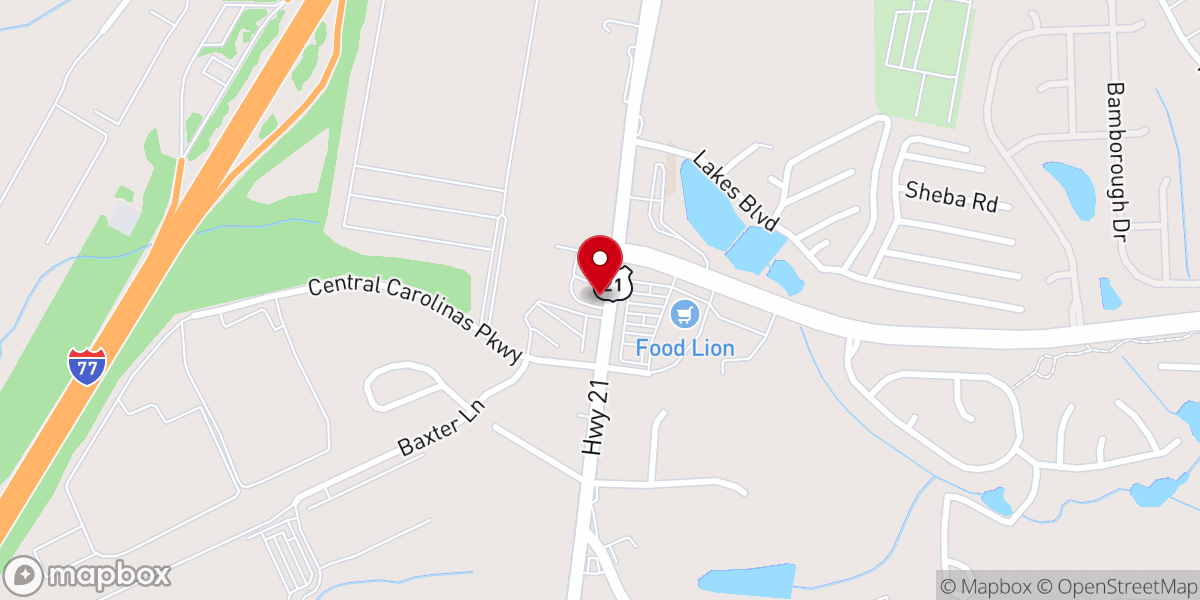 Map showing location of Carolina Chapel