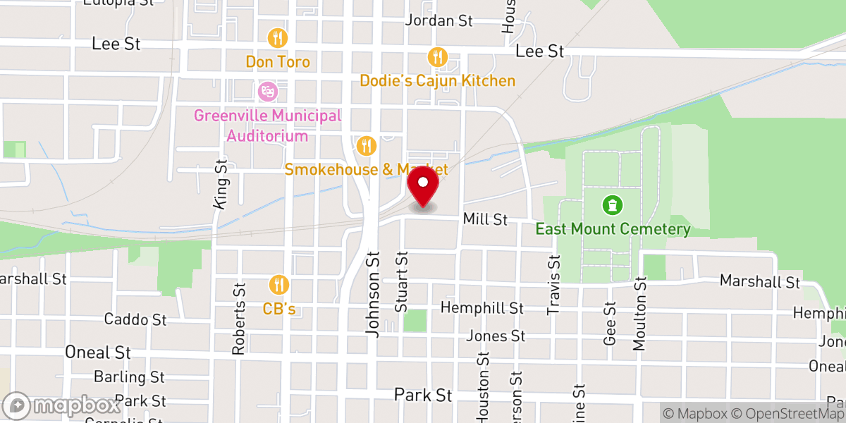 Map showing location of New Hope Baptist Church