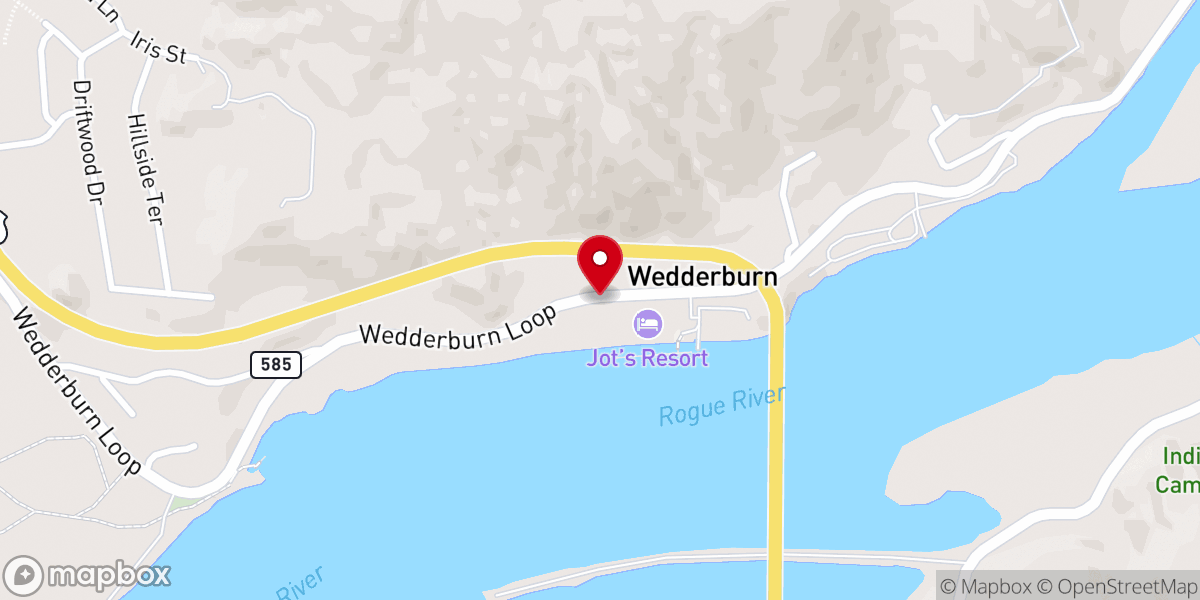Map showing location of Wedderburn, OR 97491