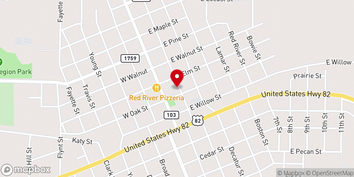 Map showing location of Nocona Ministries
