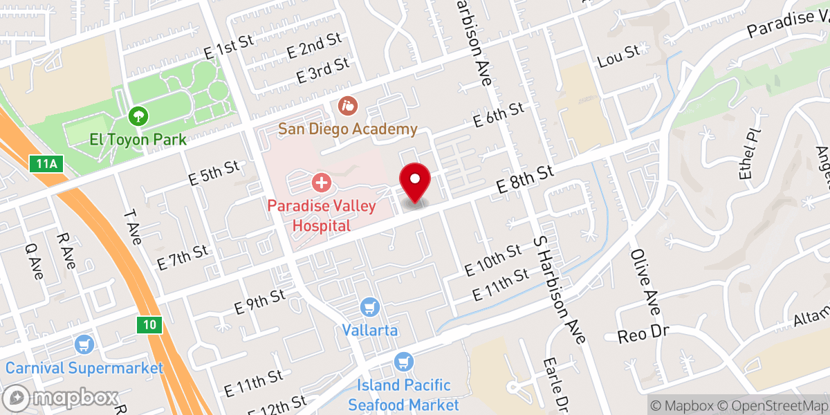 Map showing location of Paradise Valley Seventh-day Adventist Church