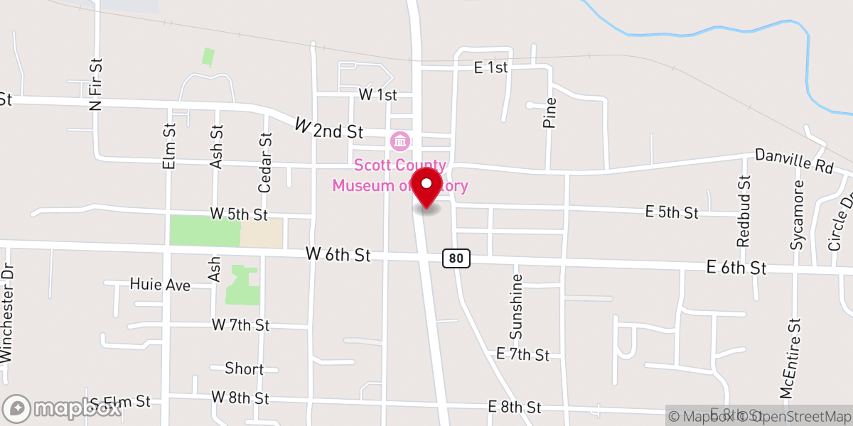 Map showing location of Rock Cafe