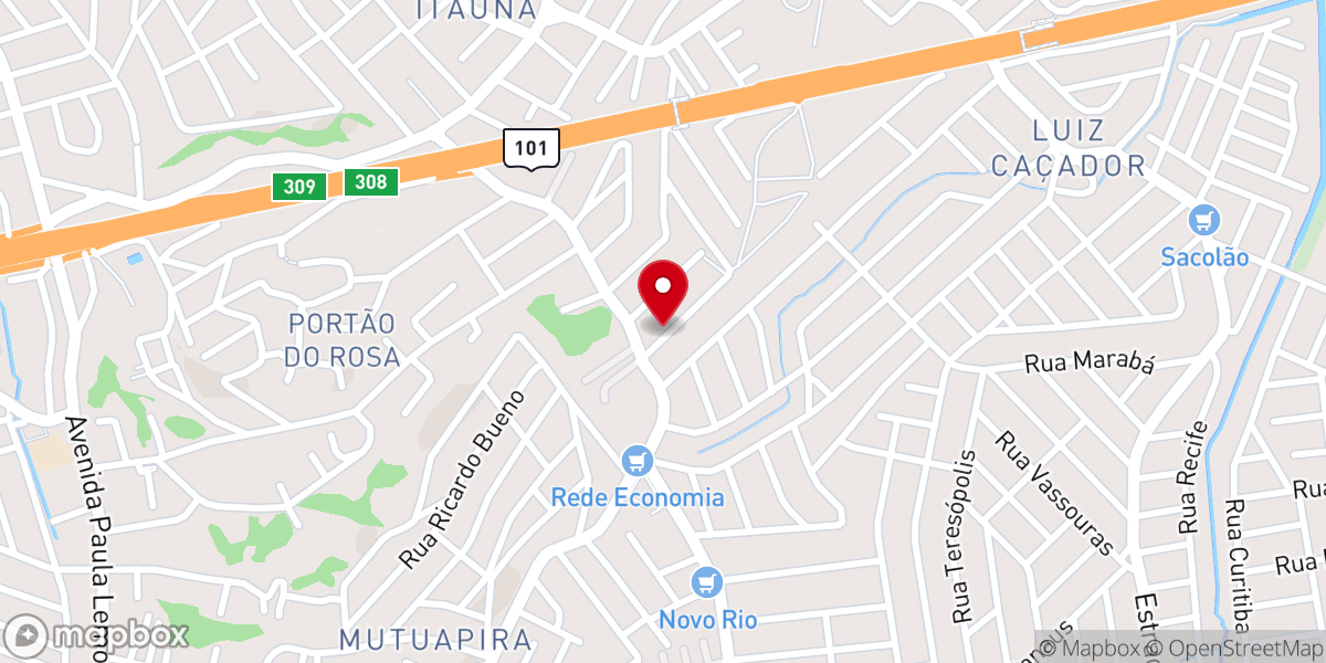 Map showing location of 1ª Igreja Batista Regular em São Gonçalo