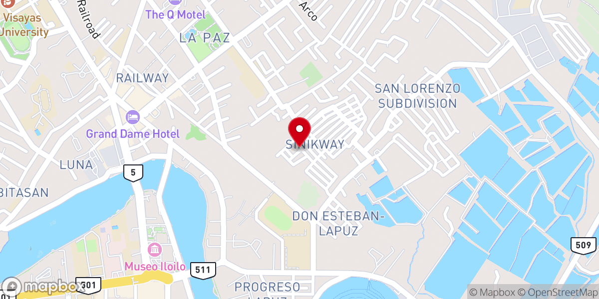 Map showing location of Grace Foursquare Gospel Church