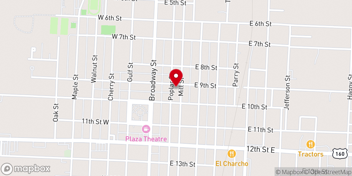 Map showing location of Lamar Methodist Church