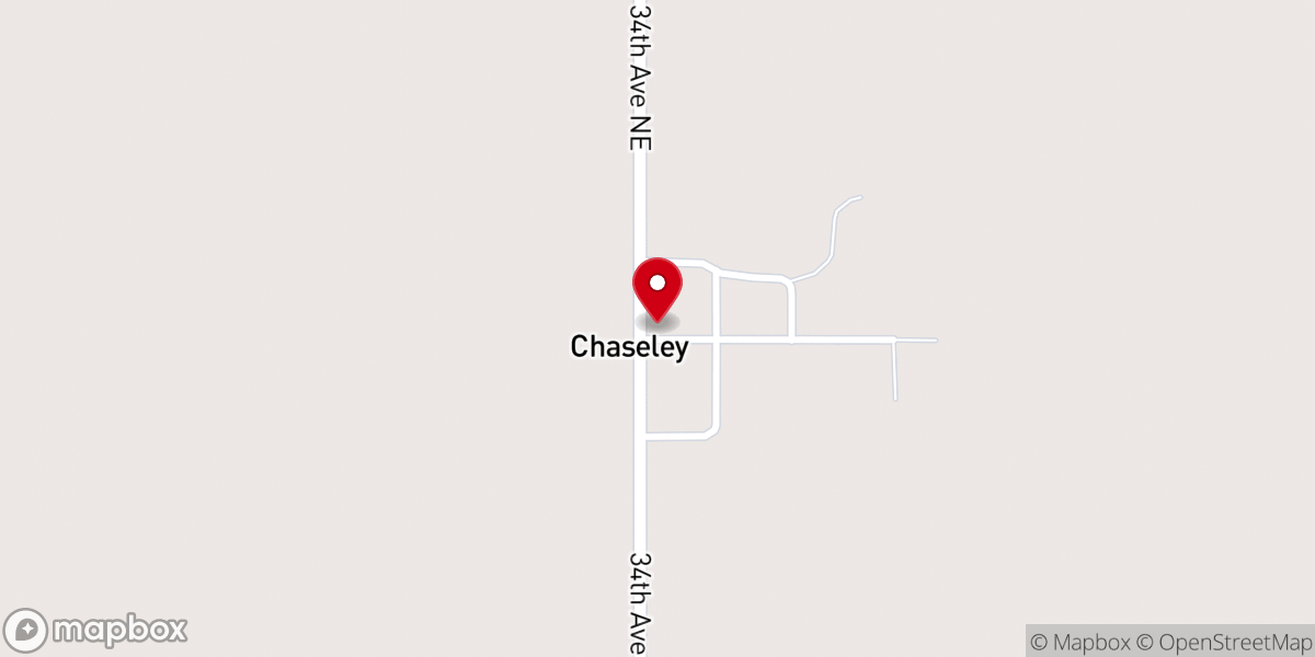 Map showing location of Chaseley United Methodist Church