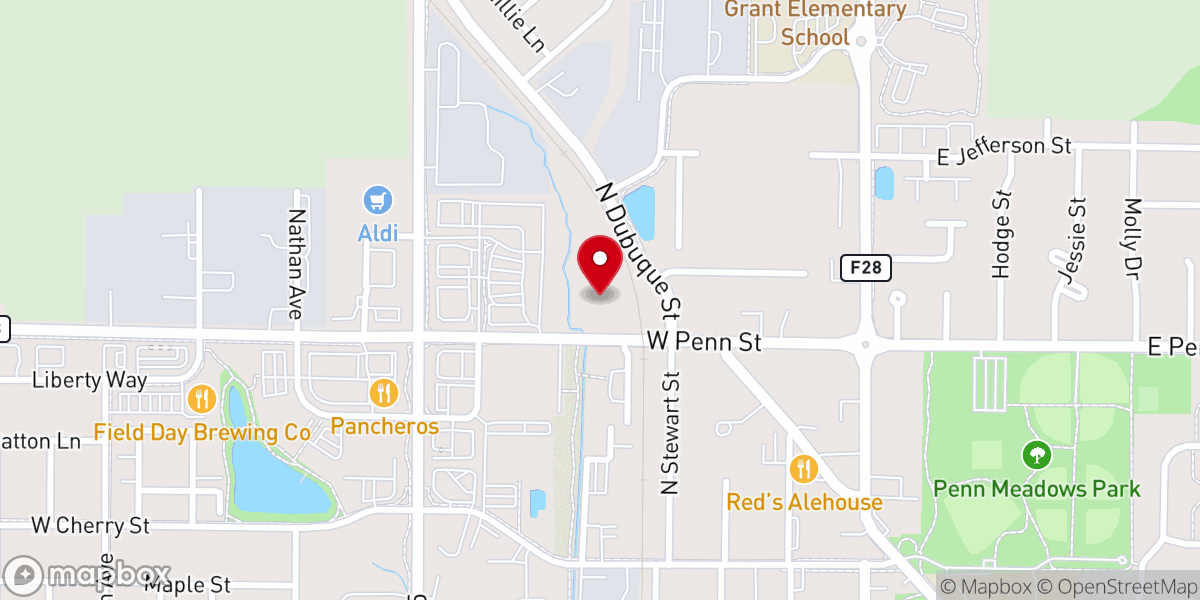 Map showing location of North Liberty Community Pantry
