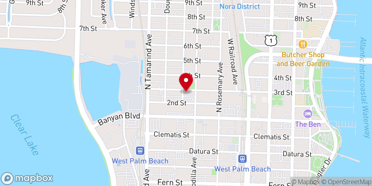 Map showing location of Friendship Missionary Baptist Church of West Palm Beach