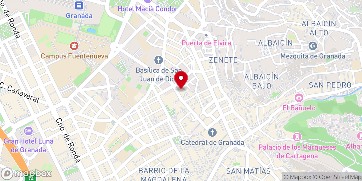 Map showing location of Convento de la Encarnación de Granada (Clarisas)