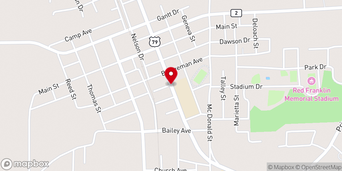 Map showing location of Church of Christ