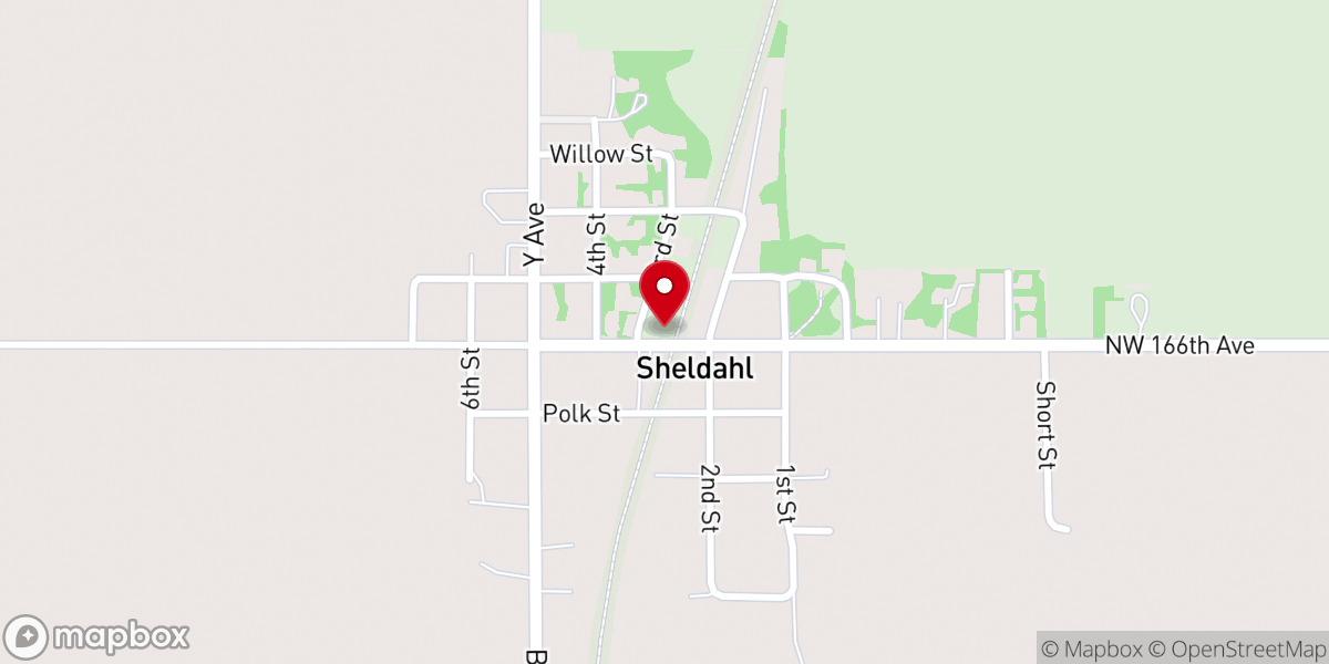 Map showing location of Sheldahl