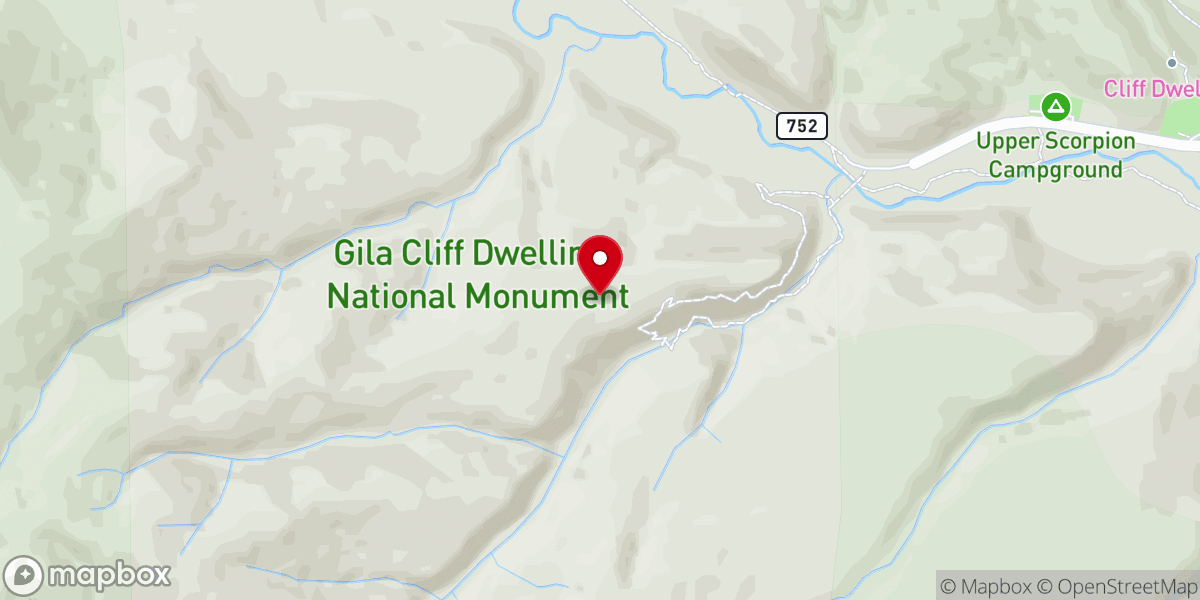Map showing location of Gila Cliff Dwellings National Monument