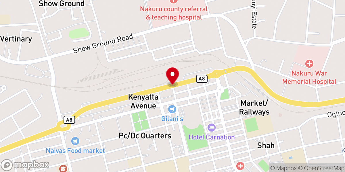 Map showing location of House of Transformation, Naivasha