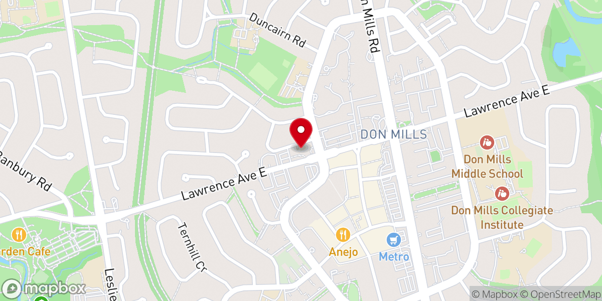 Map showing location of Unity Church of Truth Toronto