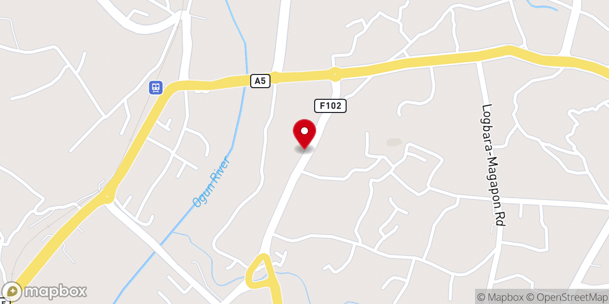 Map showing location of Owu Baptist Church