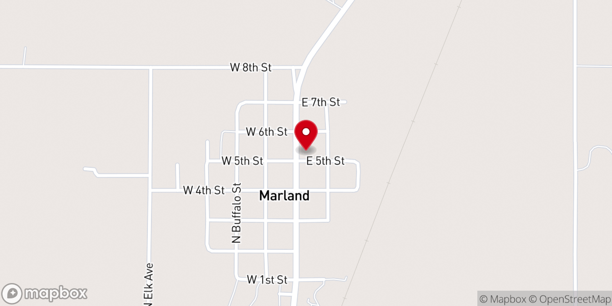 Map showing location of Marland Baptist Church
