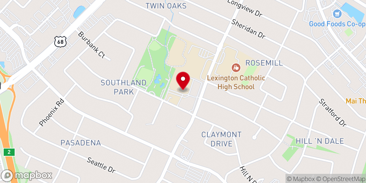 Map showing location of Mary Queen of the Holy Rosary School