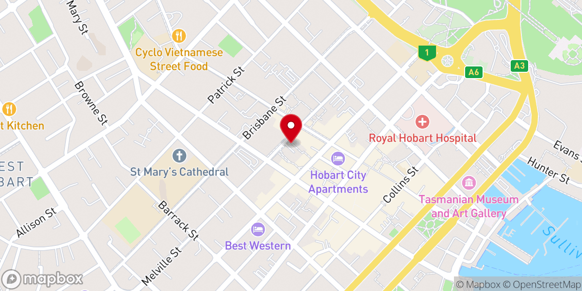 Map showing location of Faith Methodist Church Hobart 霍巴特华人卫理公会信恩堂