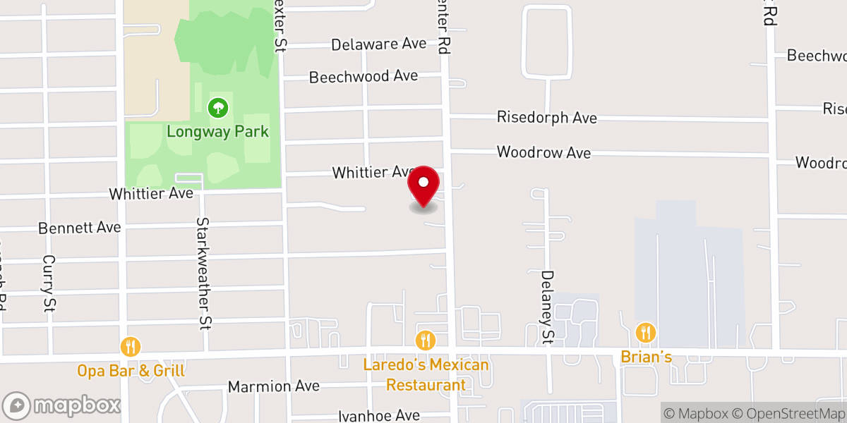 Map showing location of Central Baptist Church