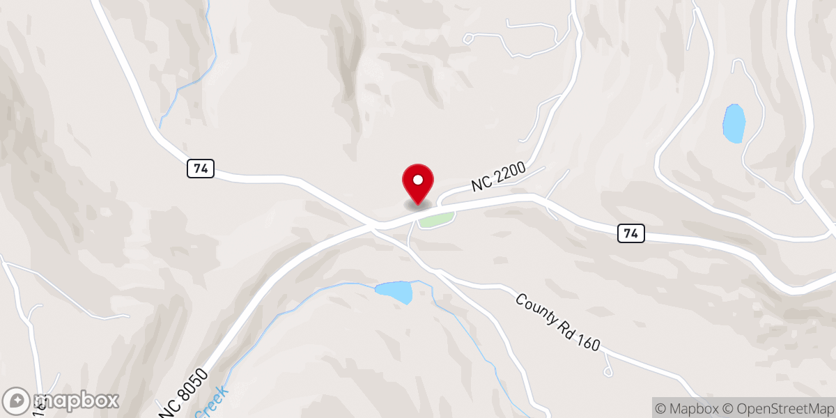 Map showing location of Low Gap Gospel Church