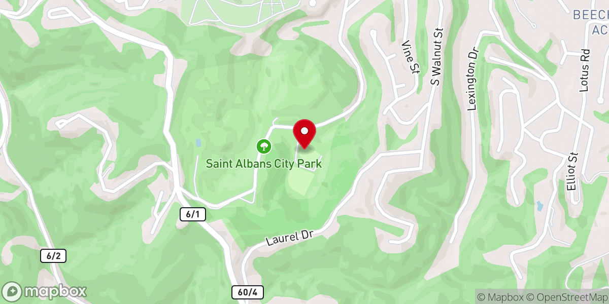 Map showing location of St. Albans City Park